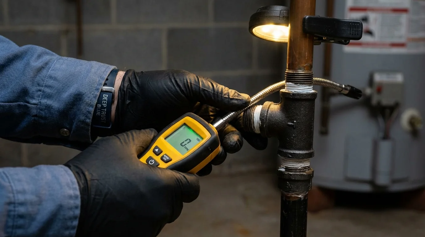 Gas leak detection with electronic sniffer by Johns Plumbing LLC in De Queen